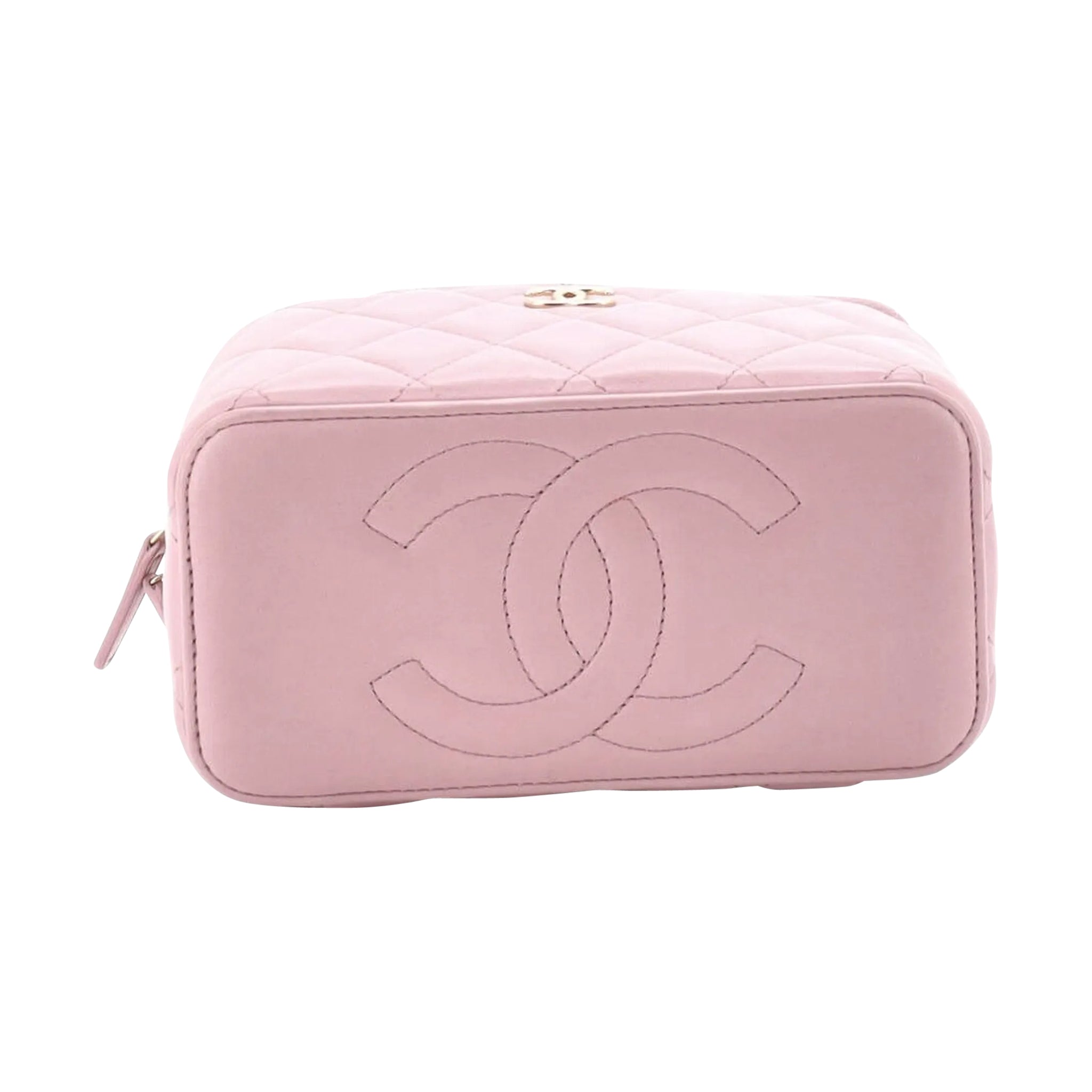 Luxury Pink Leather Vanity Handbag Elegant Women Style