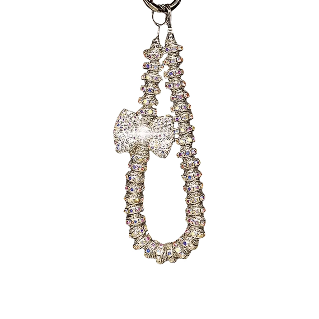 Diamond Bow Phone Lanyard Rhinestone Wrist Strap Charm.