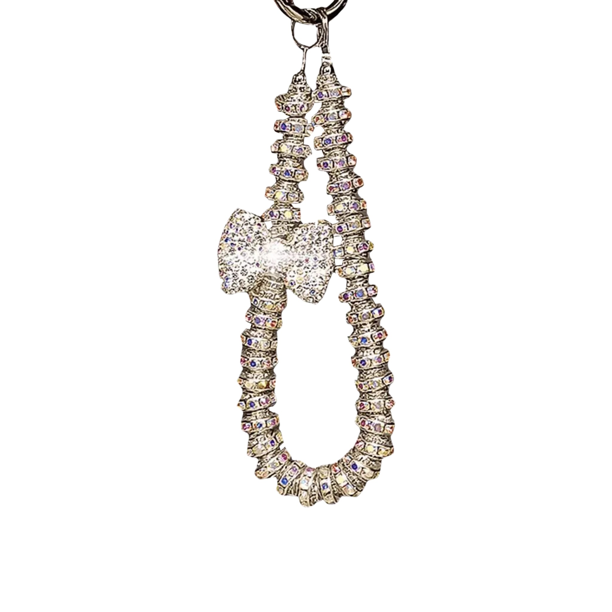 Diamond Bow Phone Lanyard Rhinestone Wrist Strap Charm.