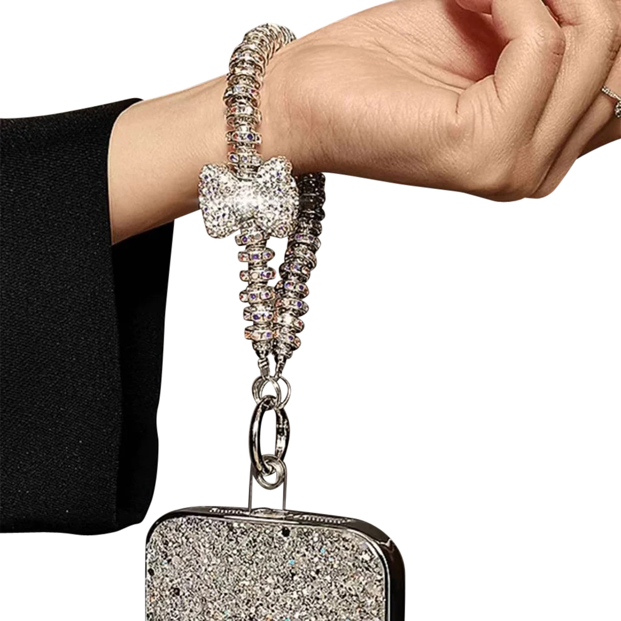 Diamond Bow Phone Lanyard Rhinestone Wrist Strap Charm.