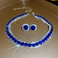 Luxury Multicolor Crystal Necklace Earrings Set