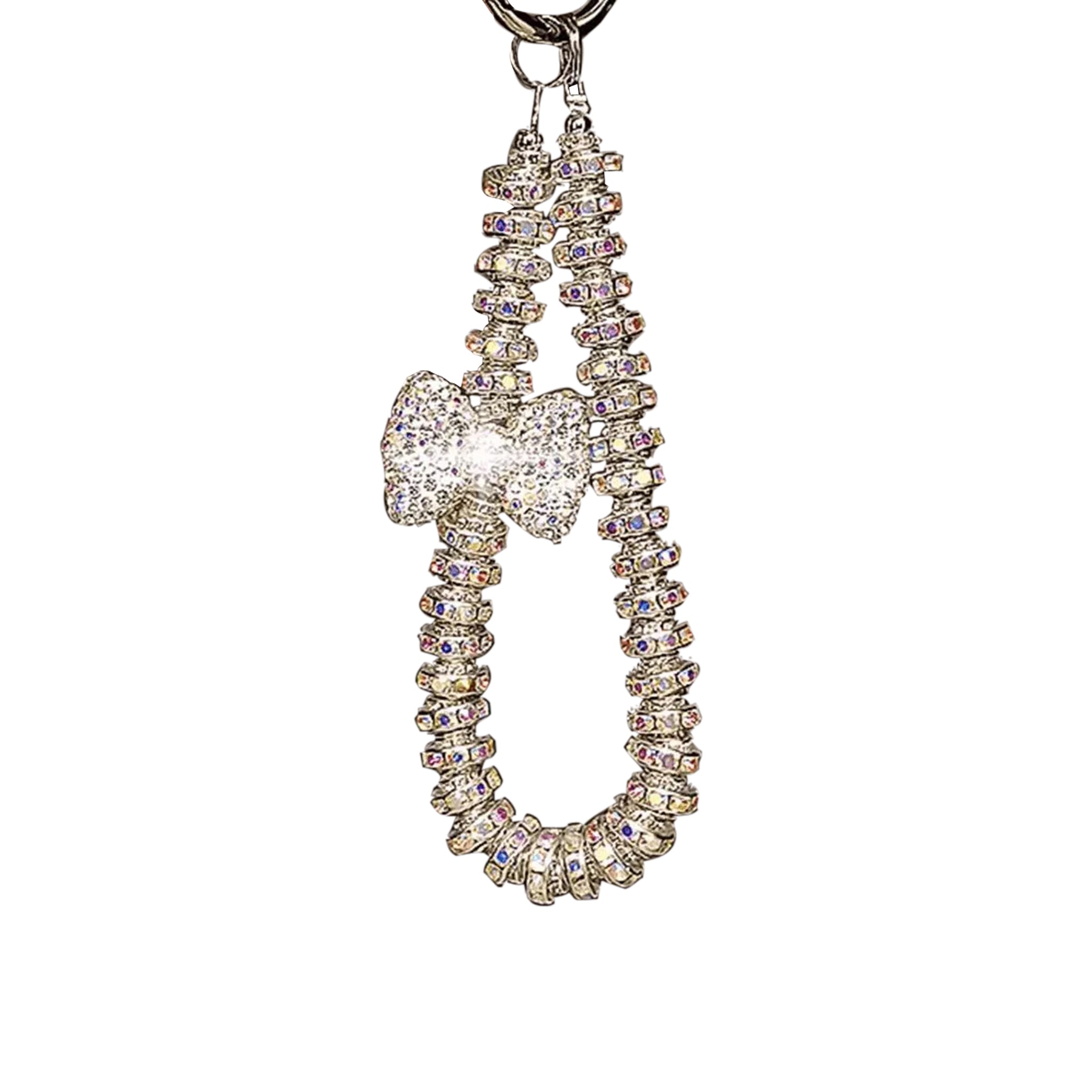 Diamond Bow Phone Lanyard Rhinestone Wrist Strap Charm.