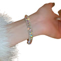 Luxury Yellow Rhinestone Clasp Bracelet Women