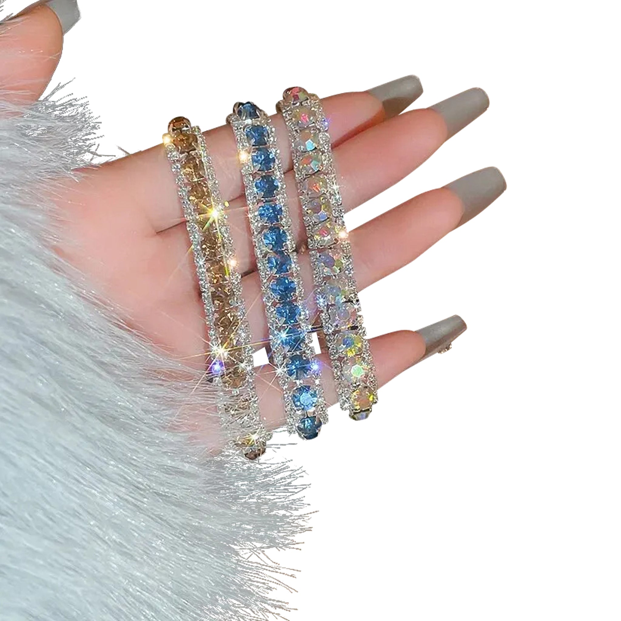 Rhinestone Clasp Bracelet Elegant Women Accessory (Gold)