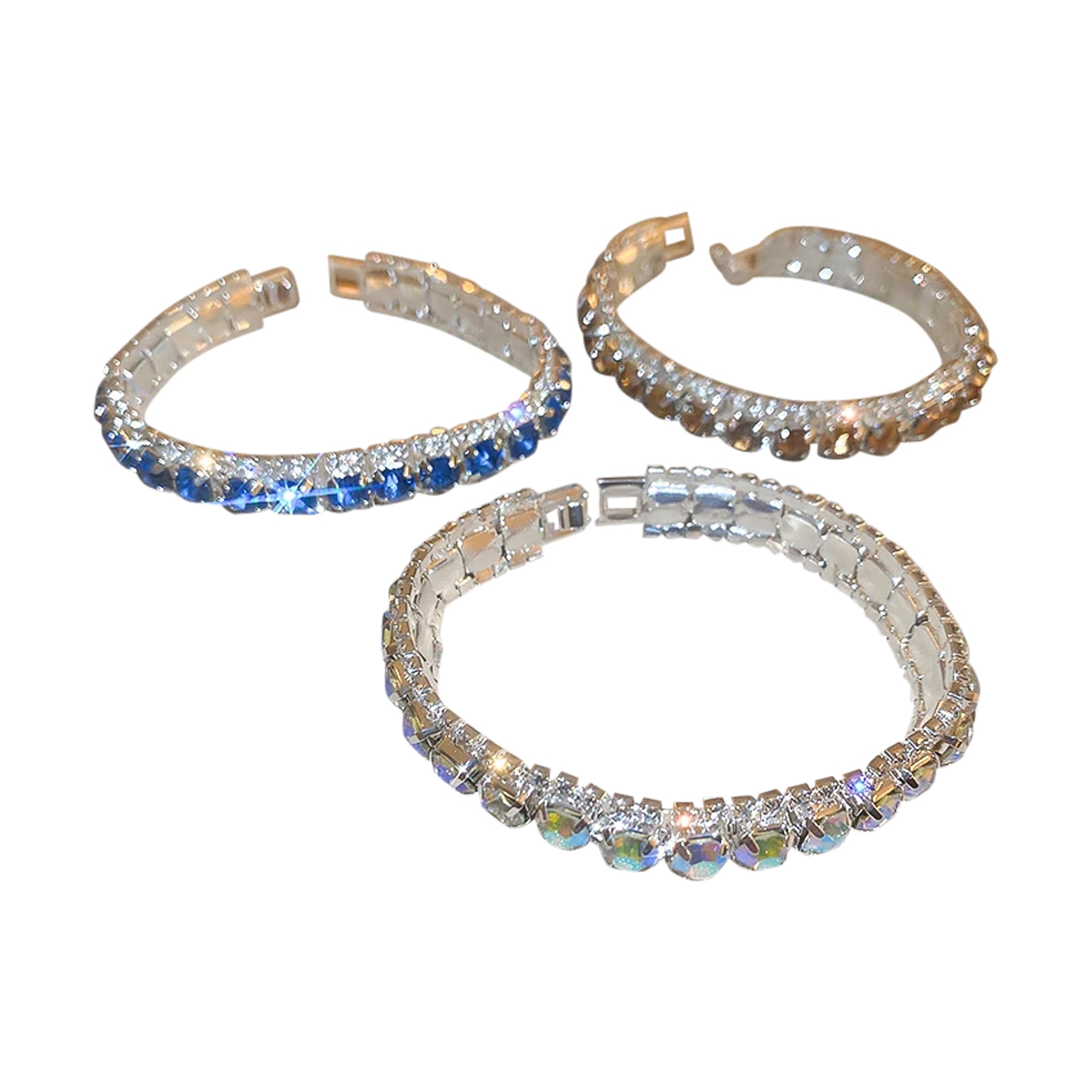 Rhinestone Clasp Bracelet Elegant Women Accessory (Gold)