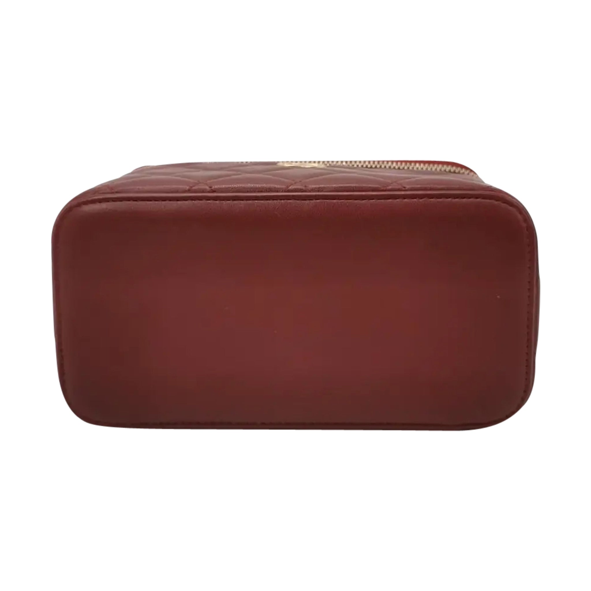 Luxury Red Leather Vanity Handbag Elegant Women Style