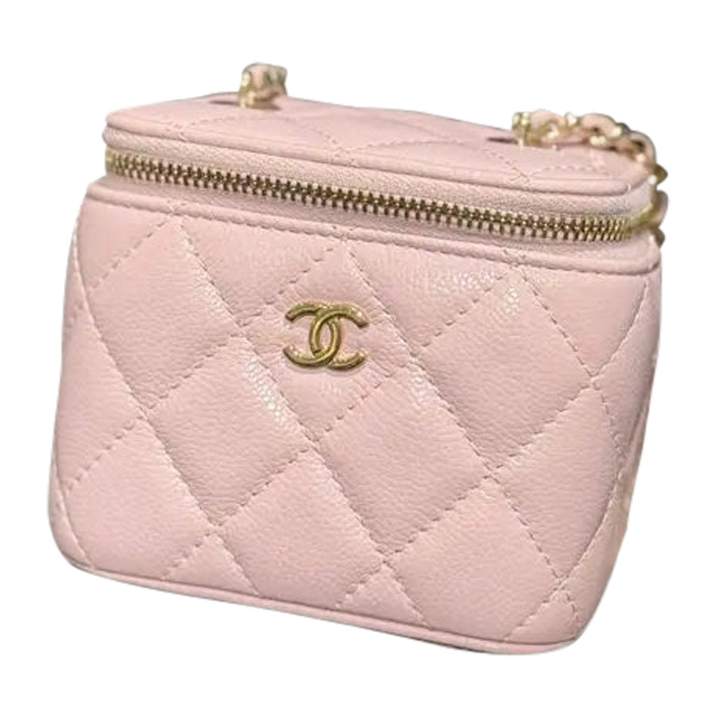 Luxury Pink Leather Vanity Handbag Elegant Women Style