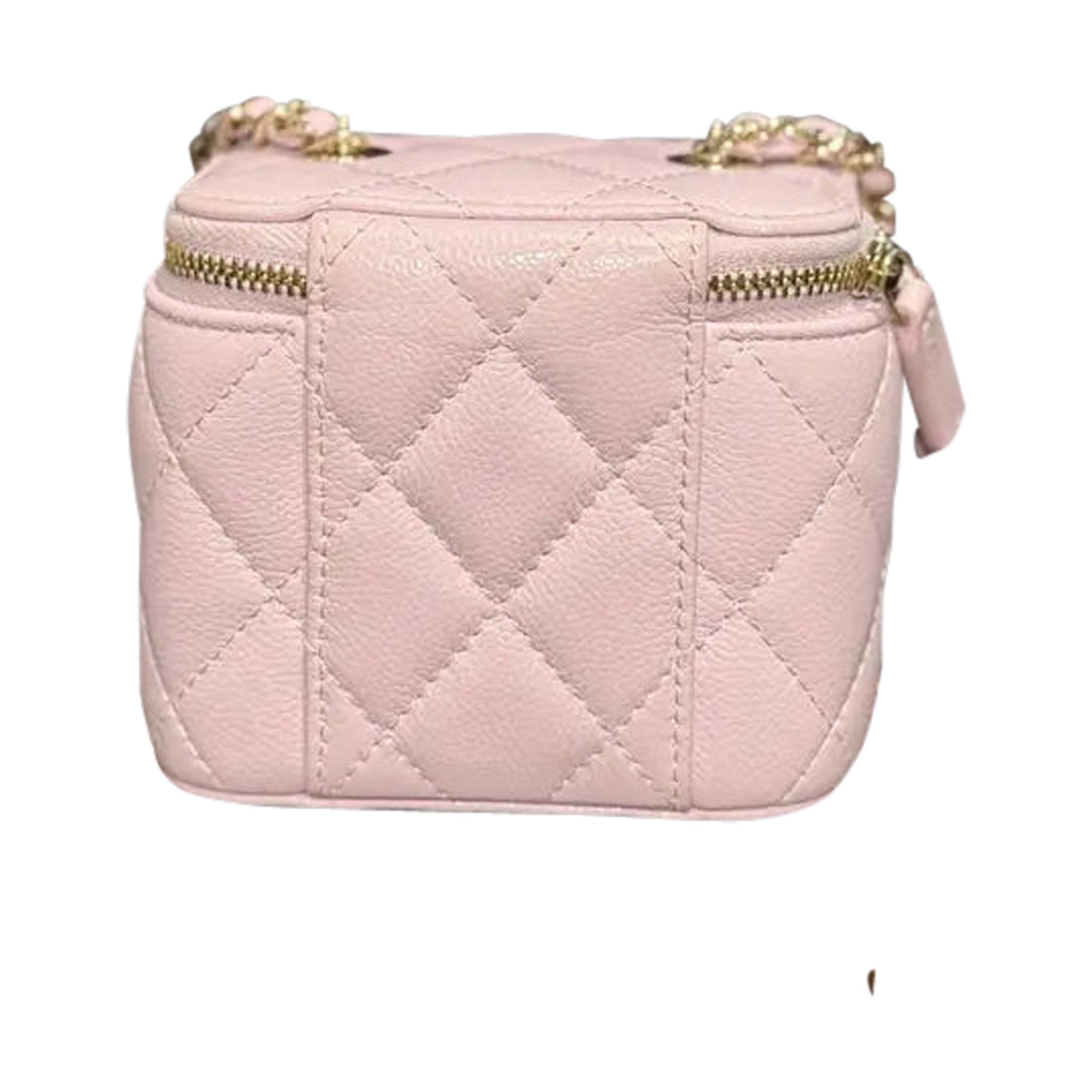 Luxury Pink Leather Vanity Handbag Elegant Women Style