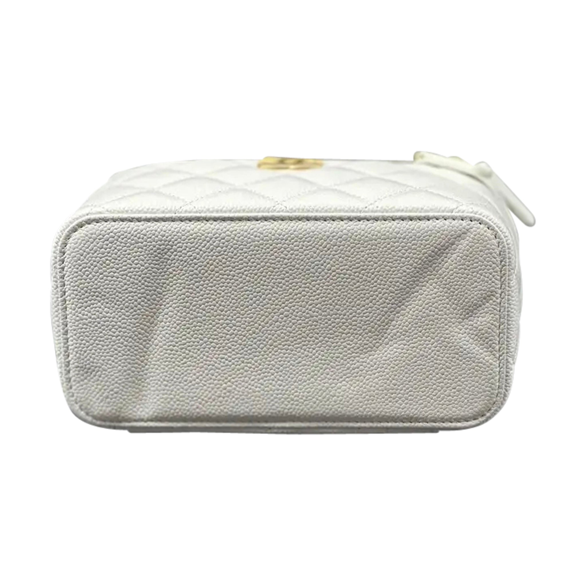 Luxury White Leather Vanity Handbag Elegant Women Style
