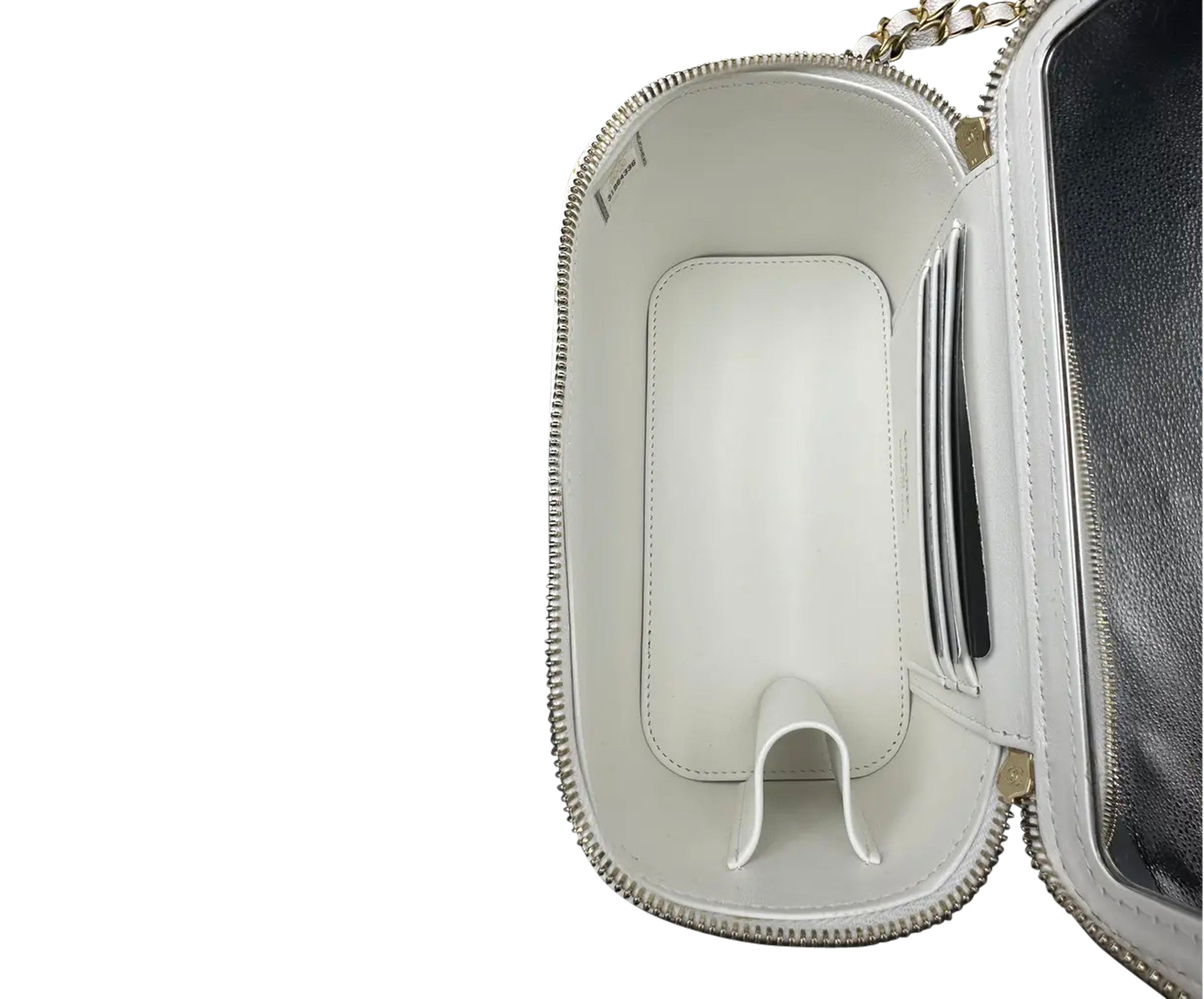 Luxury White Leather Vanity Handbag Elegant Women Style